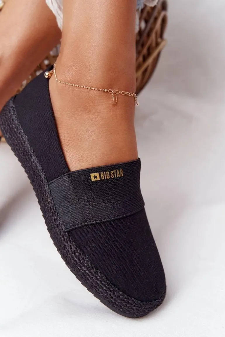 Espadryle Na Plecionej Podeszwie Big Star HH274482 Czarne