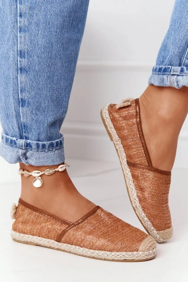 Espadryle Na Słomkowej Podeszwie Lu Boo Brązowe