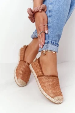 Espadryle Na Słomkowej Podeszwie Lu Boo Brązowe