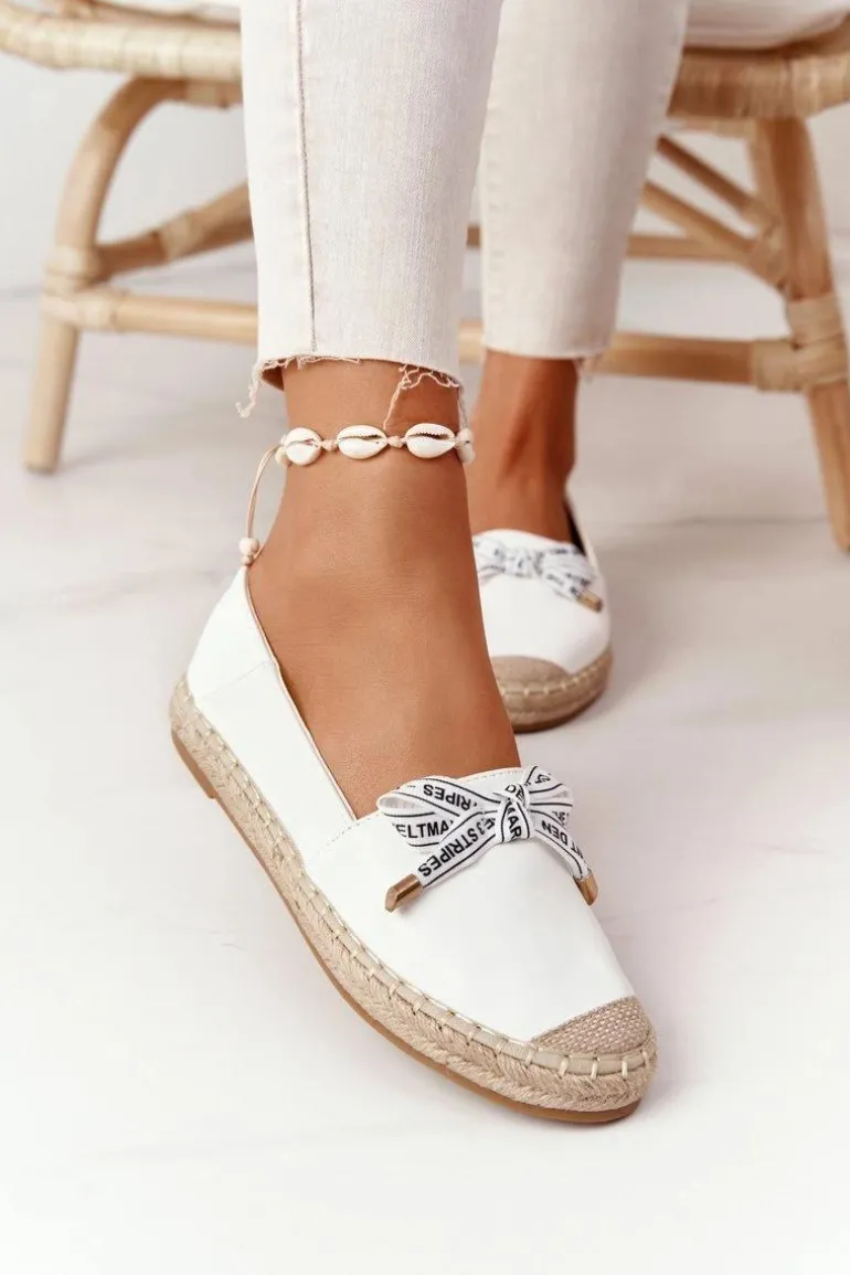 Espadryle Na Słomkowej Podeszwie S.Barski Białe