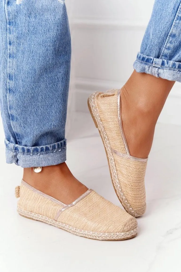 Espadryle Na Słomkowej Podeszwie Lu Boo Beżowe