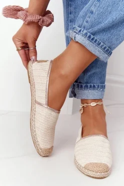 Espadryle Na Słomkowej Podeszwie Lu Boo Ecru
