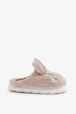 Futrzane Kapcie Z Motywem Króliczka Beżowe Natasha