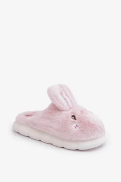 Futrzane Kapcie Z Motywem Króliczka Różowe Natasha