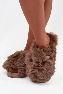 Futrzane Kapice Damskie Kapibary Brązowe Pravelle