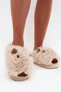 Futrzane Kapice Damskie Kapibary Jasnobeżowe Pravelle