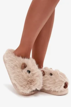 Futrzane Kapice Damskie Kapibary Jasnobeżowe Pravelle