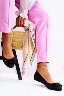 Gumowe Damskie Baleriny Kokardka Czarne Fergie