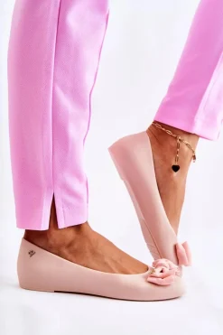 Gumowe Damskie Baleriny Kokardka Nude Fergie