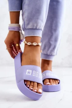 Gumowe Klapki Big Star JJ274A265 Fioletowe