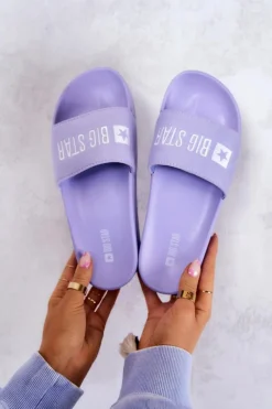 Gumowe Klapki Big Star JJ274A265 Fioletowe