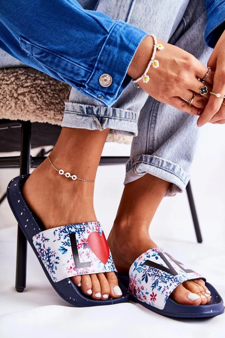 Gumowe Klapki Big Star Love DD274A257 Granatowe