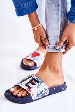 Gumowe Klapki Big Star Love DD274A257 Granatowe