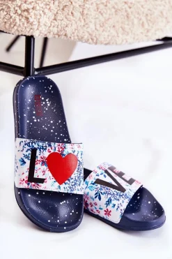 Gumowe Klapki Big Star Love DD274A257 Granatowe