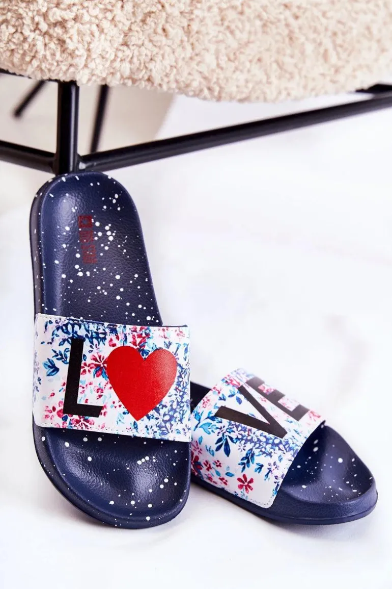 Gumowe Klapki Big Star Love DD274A257 Granatowe
