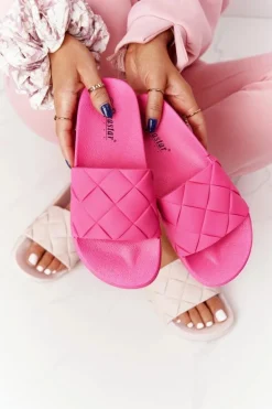 Gumowe Klapki Damskie Fuksja Let's Swim