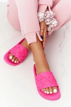 Gumowe Klapki Damskie Fuksja Let's Swim