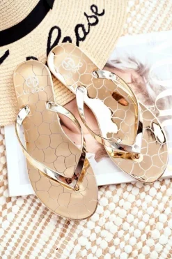 Gumowe Klapki Japonki Lu Boo Złote