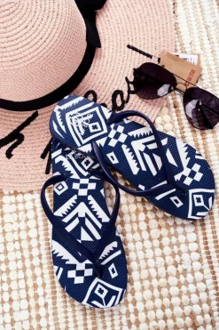 Gumowe Klapki Japonki Lu Boo Granatowe