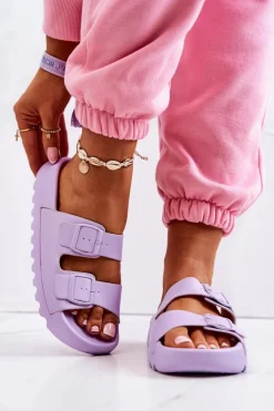 Gumowe Klapki Na Platformie Fioletowe Westie