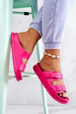 Gumowe Klapki Ze Sprzączką Fuksja Corina