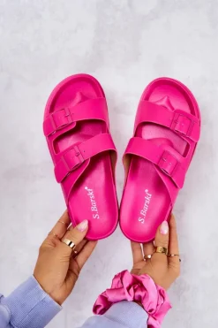 Gumowe Klapki Ze Sprzączką Fuksja Corina