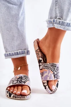 Gumowe Pachnące Klapki ZAXY JJ285098 Czarno-Beżowe