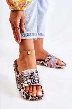 Gumowe Pachnące Klapki ZAXY JJ285098 Czarno-Beżowe