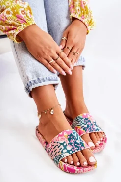 Gumowe Pachnące Klapki ZAXY JJ285097 Różowo-Zielone