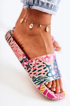 Gumowe Pachnące Klapki ZAXY JJ285097 Różowo-Zielone