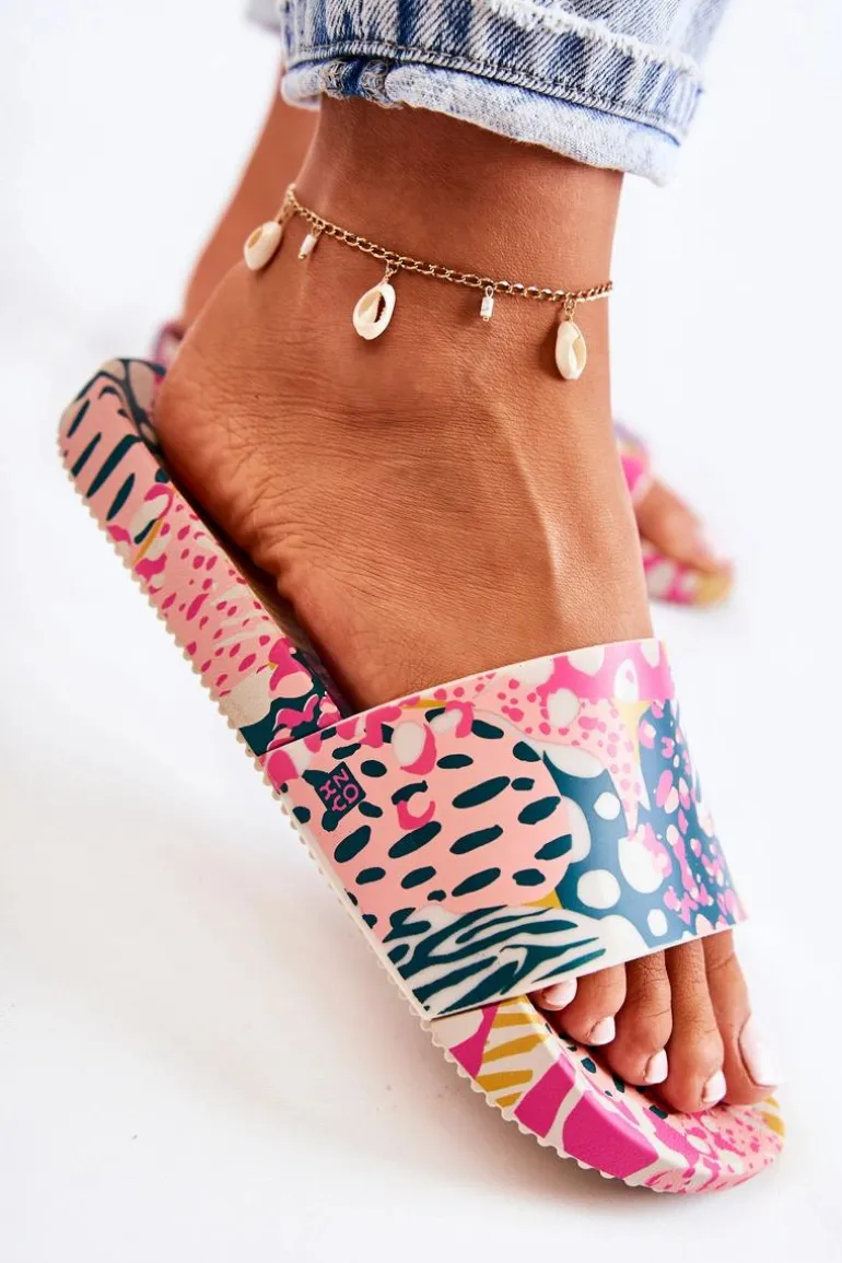 Gumowe Pachnące Klapki ZAXY JJ285097 Różowo-Zielone