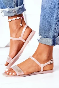 Gumowe Sandaly Z Brokatem Nude Beach Time