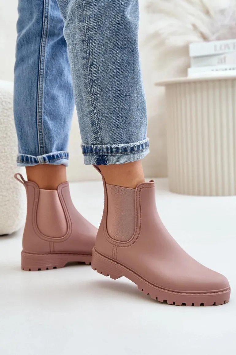 Kalosze Damskie Z Elastycznymi Wstawkami Brudny Róż Ciariel