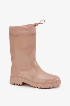 Kalosze Damskie Ze Ściągaczem Beżowe Kessia