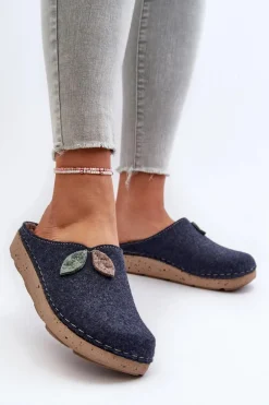 Kapcie Damskie Filcowe Inblu ED000013 Granatowe