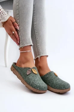 Kapcie Damskie Filcowe Inblu ED000013 Zielone