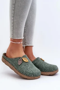 Kapcie Damskie Filcowe Inblu ED000013 Zielone
