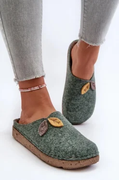 Kapcie Damskie Filcowe Inblu ED000013 Zielone