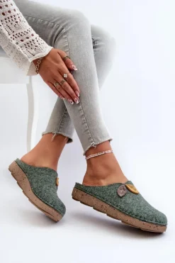 Kapcie Damskie Filcowe Inblu ED000013 Zielone