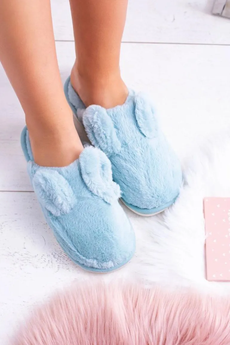 Kapcie Damskie Króliki z Uszami Błękitne Alabama