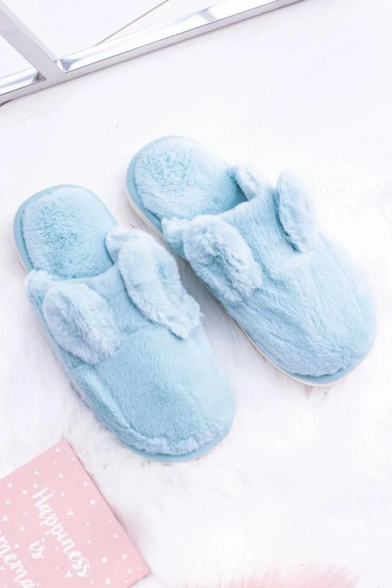 Kapcie Damskie Króliki z Uszami Błękitne Alabama