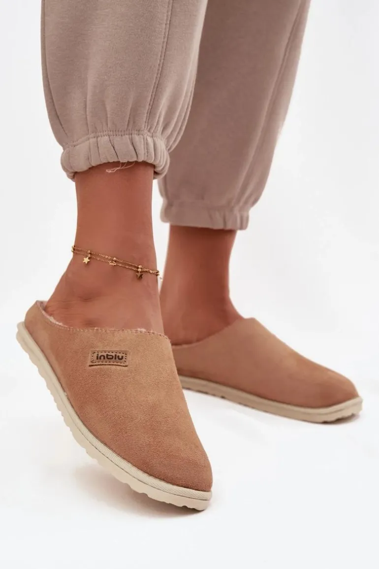 Kapcie Damskie Obuwie Domowe Inblu CS000045 Camel