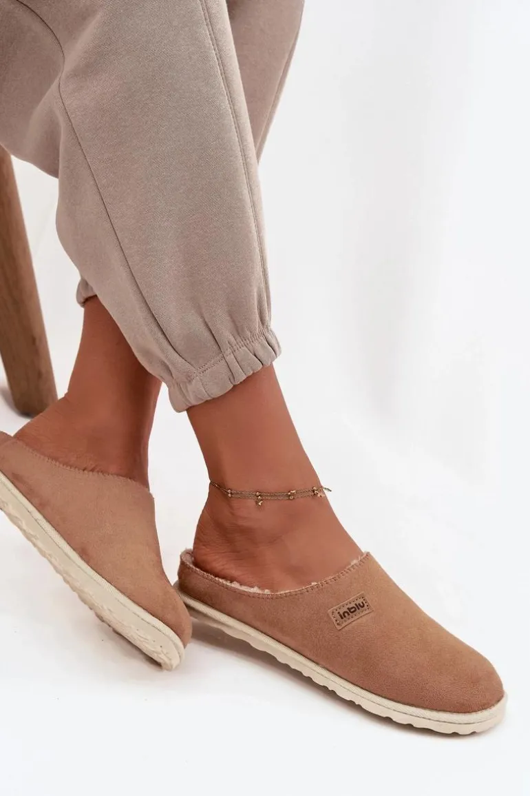 Kapcie Damskie Obuwie Domowe Inblu CS000045 Camel