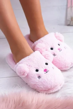 Kapcie Damskie SOXO Myszki z Uszami Różowe