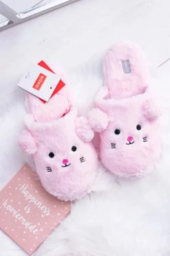 Kapcie Damskie SOXO Myszki z Uszami Różowe