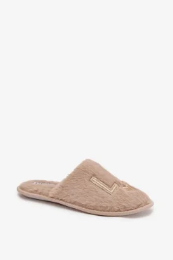 Kapcie Damskie Z Futerkiem LADY Vinceza 19958 Beżowe