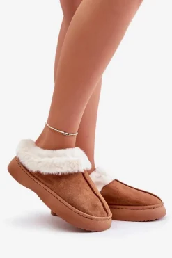 Kapcie Damskie Z Futerkiem Camel Zinntia