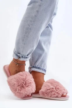Kapcie Damskie Z Futerkiem Różowe Vienitta