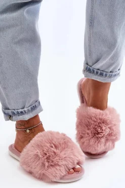 Kapcie Damskie Z Futerkiem Różowe Vienitta