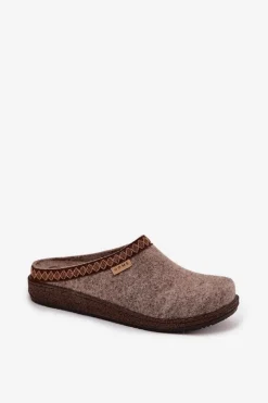 Kapcie Damskie Z Haftem Inblu NL000009 Ciemnobeżowe